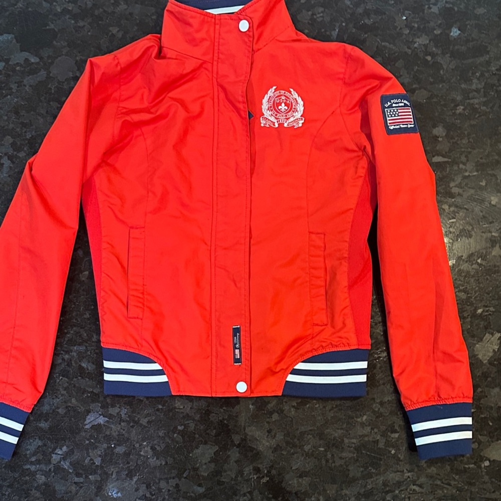 U.S. Polo Assn. Red Windbreaker with Embroidered Crest
